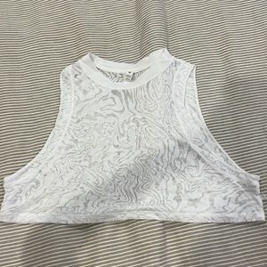 Lululemon All yours crop tank top *Veil white! Size 8!